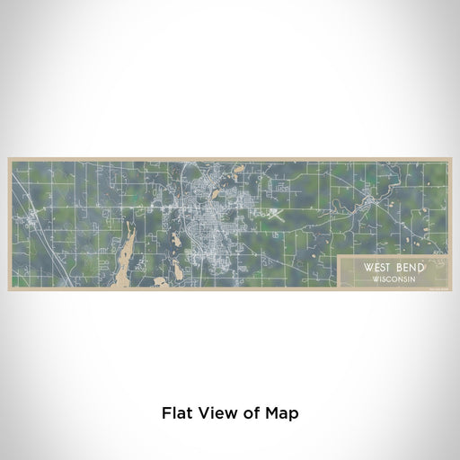 Flat View of Map Custom West Bend Wisconsin Map Enamel Mug in Afternoon