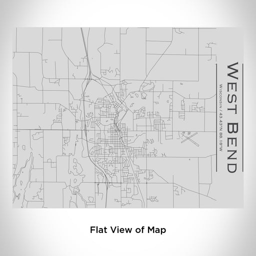 Rendered View of West Bend Wisconsin Map Engraving on 20oz Stainless Steel Insulated Bottle with Bamboo Top