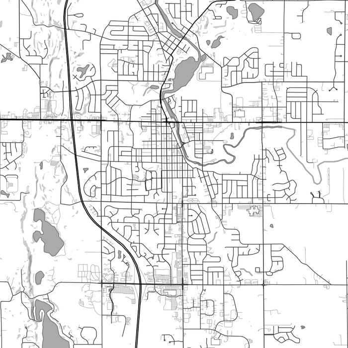 West Bend Wisconsin Map Print in Classic Style Zoomed In Close Up Showing Details