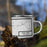Right View Custom West Bend Wisconsin Map Enamel Mug in Classic on Grass With Trees in Background
