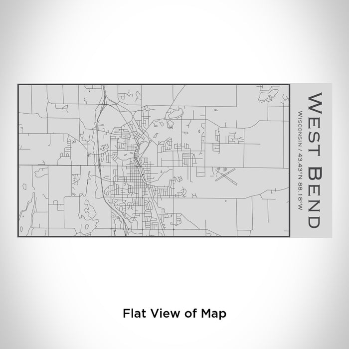 Rendered View of West Bend Wisconsin Map Engraving on 17oz Stainless Steel Insulated Cola Bottle