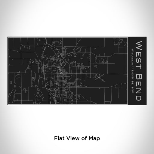 Rendered View of West Bend Wisconsin Map Engraving on 17oz Stainless Steel Insulated Cola Bottle in Black