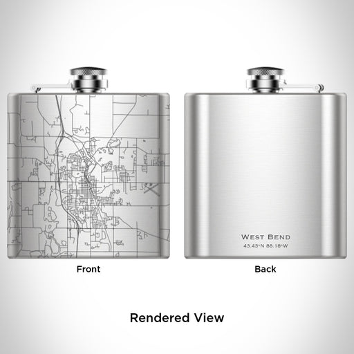 Rendered View of West Bend Wisconsin Map Engraving on undefined