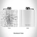 Rendered View of West Bend Wisconsin Map Engraving on 6oz Stainless Steel Flask in White