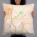 Person holding 22x22 Custom West Bend Wisconsin Map Throw Pillow in Watercolor