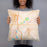 Person holding 18x18 Custom West Bend Wisconsin Map Throw Pillow in Watercolor