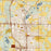 West Bend Wisconsin Map Print in Woodblock Style Zoomed In Close Up Showing Details