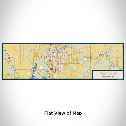 Flat View of Map Custom West Bend Wisconsin Map Enamel Mug in Woodblock
