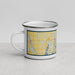 Left View Custom West Bend Wisconsin Map Enamel Mug in Woodblock