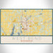West Bend Wisconsin Map Print Landscape Orientation in Woodblock Style With Shaded Background