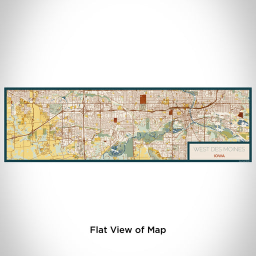 Flat View of Map Custom West Des Moines Iowa Map Enamel Mug in Woodblock