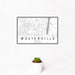 12x18 Westerville Ohio Map Print Landscape Orientation in Classic Style With Small Cactus Plant in White Planter