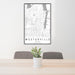24x36 Westerville Ohio Map Print Portrait Orientation in Classic Style Behind 2 Chairs Table and Potted Plant