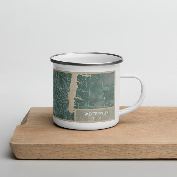 Right View Custom Westerville Ohio Map Enamel Mug in Afternoon