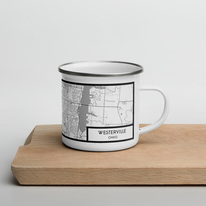 Right View Custom Westerville Ohio Map Enamel Mug in Classic