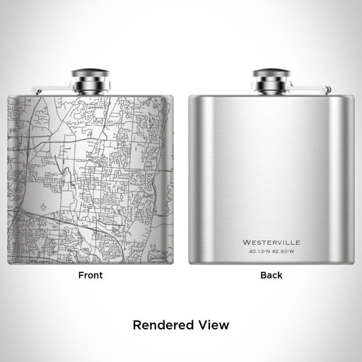 Rendered View of Westerville Ohio Map Engraving on undefined