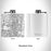 Rendered View of Westerville Ohio Map Engraving on 6oz Stainless Steel Flask in White