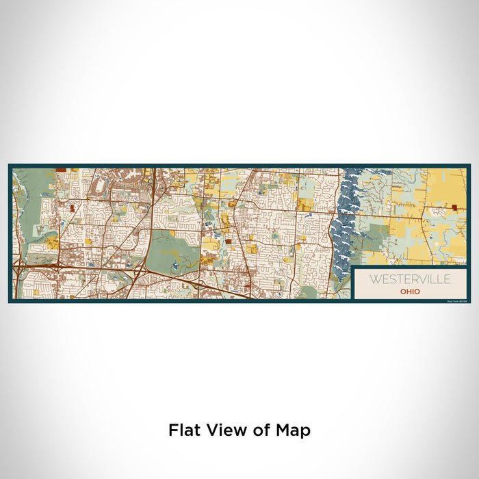 Flat View of Map Custom Westerville Ohio Map Enamel Mug in Woodblock
