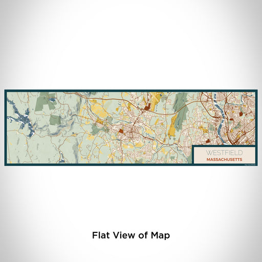 Flat View of Map Custom Westfield Massachusetts Map Enamel Mug in Woodblock