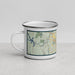 Left View Custom Westfield Massachusetts Map Enamel Mug in Woodblock