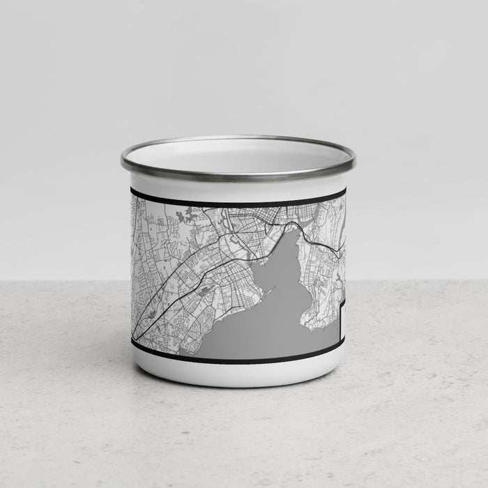 Front View Custom West Haven Connecticut Map Enamel Mug in Classic