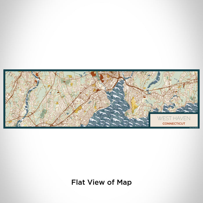 Flat View of Map Custom West Haven Connecticut Map Enamel Mug in Woodblock