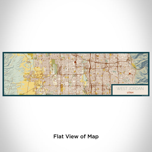 Flat View of Map Custom West Jordan Utah Map Enamel Mug in Woodblock