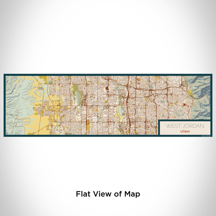 Flat View of Map Custom West Jordan Utah Map Enamel Mug in Woodblock