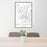 24x36 West Lafayette Indiana Map Print Portrait Orientation in Classic Style Behind 2 Chairs Table and Potted Plant