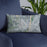 Custom West Lafayette Indiana Map Throw Pillow in Afternoon on Blue Colored Chair