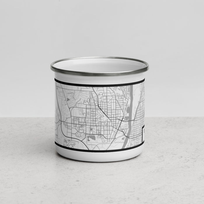 Front View Custom West Lafayette Indiana Map Enamel Mug in Classic