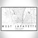 West Lafayette Indiana Map Print Landscape Orientation in Classic Style With Shaded Background