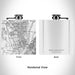 Rendered View of West Lafayette Indiana Map Engraving on 6oz Stainless Steel Flask in White