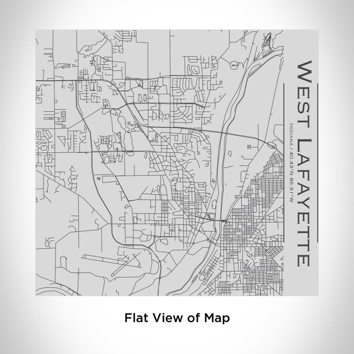 Rendered View of West Lafayette Indiana Map Engraving on 17oz Stainless Steel Insulated Tumbler