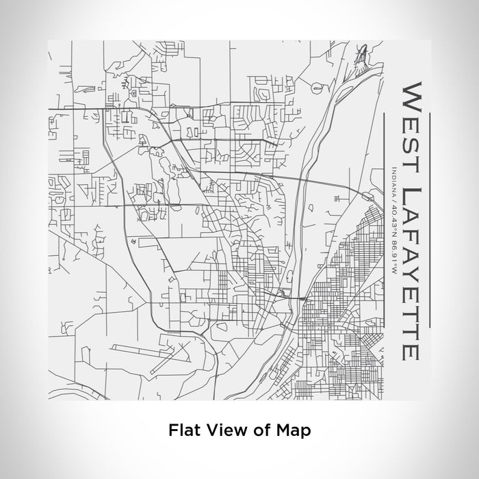 Rendered View of West Lafayette Indiana Map Engraving on 17oz Stainless Steel Insulated Tumbler in White