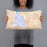 Person holding 20x12 Custom West Lafayette Indiana Map Throw Pillow in Watercolor
