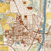 West Lafayette Indiana Map Print in Woodblock Style Zoomed In Close Up Showing Details