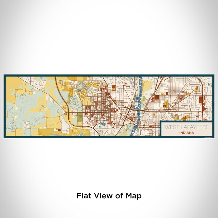 Flat View of Map Custom West Lafayette Indiana Map Enamel Mug in Woodblock