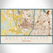 West Lafayette Indiana Map Print Landscape Orientation in Woodblock Style With Shaded Background