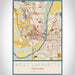 West Lafayette Indiana Map Print Portrait Orientation in Woodblock Style With Shaded Background
