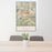 24x36 Westlake Village California Map Print Portrait Orientation in Woodblock Style Behind 2 Chairs Table and Potted Plant