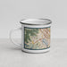 Left View Custom Westlake Village California Map Enamel Mug in Woodblock