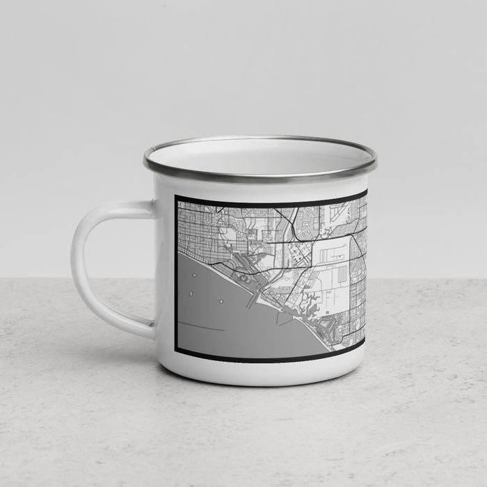 Left View Custom Westminster California Map Enamel Mug in Classic