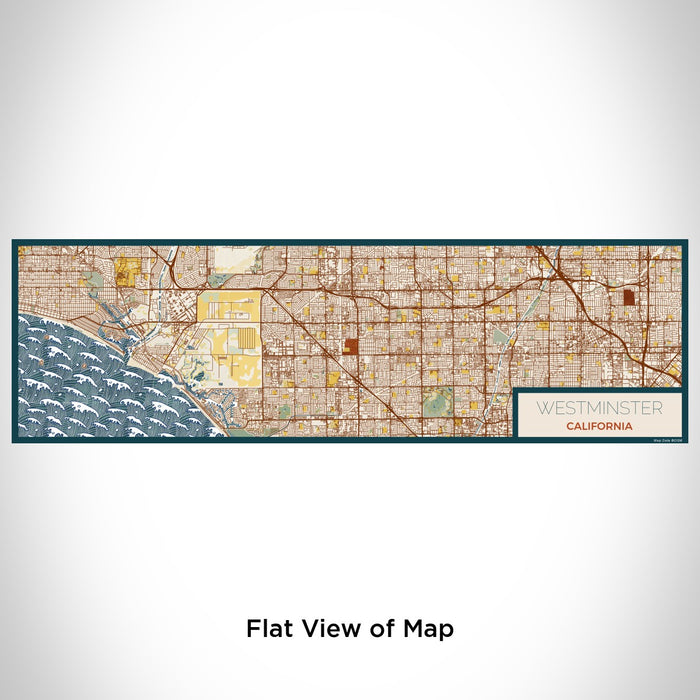 Flat View of Map Custom Westminster California Map Enamel Mug in Woodblock