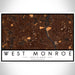 West Monroe Louisiana Map Print Landscape Orientation in Ember Style With Shaded Background