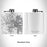 Rendered View of West Monroe Louisiana Map Engraving on 6oz Stainless Steel Flask in White