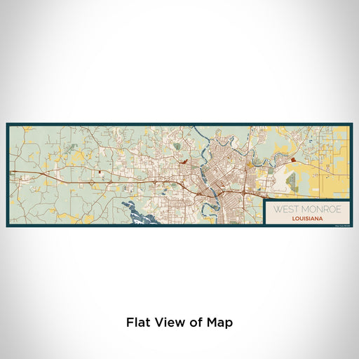 Flat View of Map Custom West Monroe Louisiana Map Enamel Mug in Woodblock