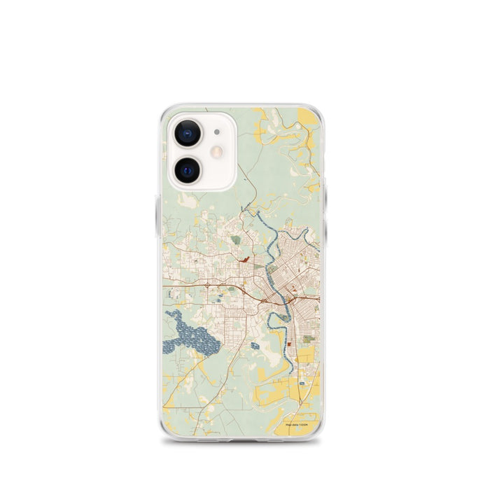 Custom West Monroe Louisiana Map iPhone 12 mini Phone Case in Woodblock
