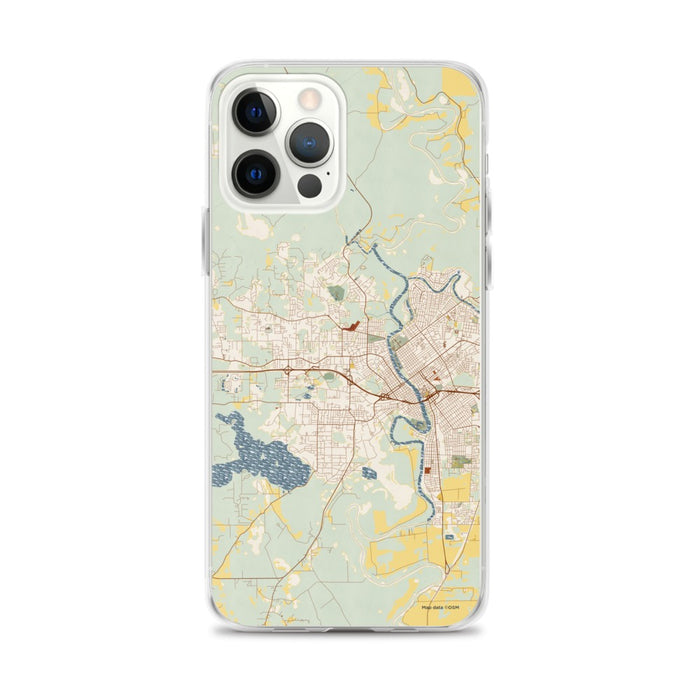 Custom West Monroe Louisiana Map iPhone 12 Pro Max Phone Case in Woodblock