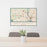 24x36 West Monroe Louisiana Map Print Landscape Orientation in Woodblock Style Behind 2 Chairs Table and Potted Plant